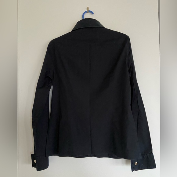 2/$25💙Women’s black French cuff long-sleeve shirt (Vtg) - Picture 3 of 14